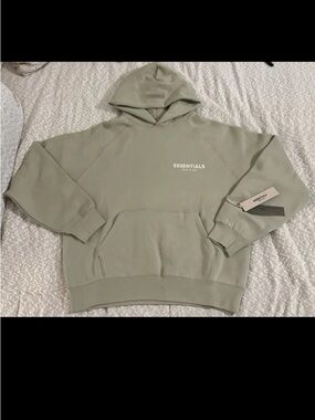 Fear of God ESSENTIALS Sage Green Pullover Hoodie